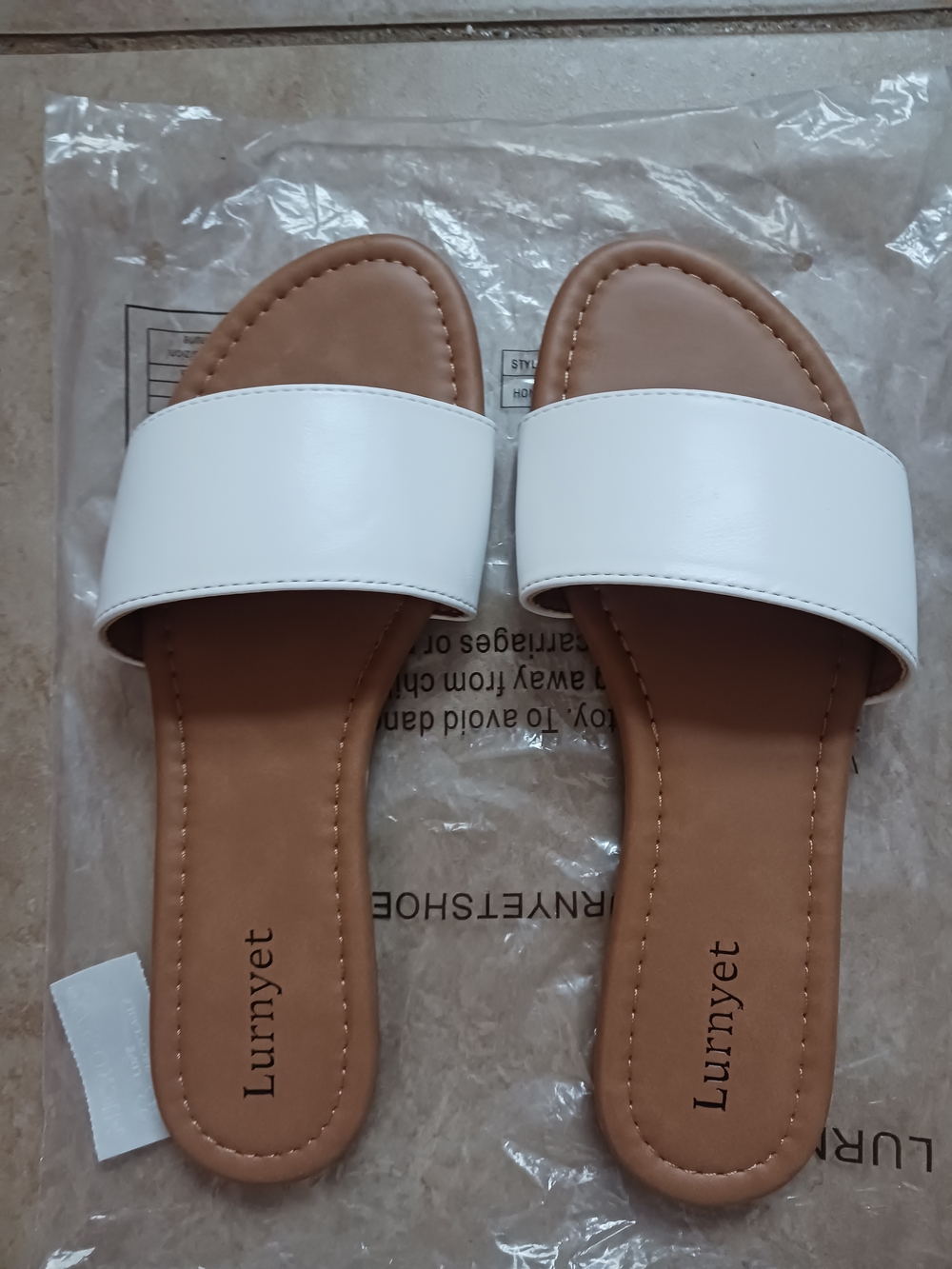 Women's White Slide Sandals